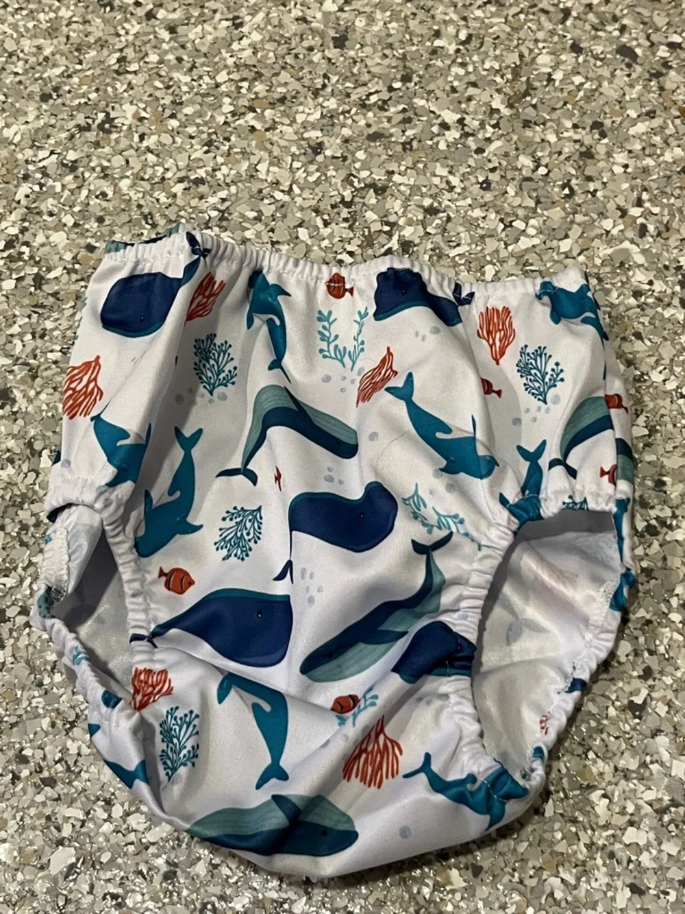 NWOT 3T Reusable Kids Diaper Cover - Ocean Whale Print - Blue NWOT